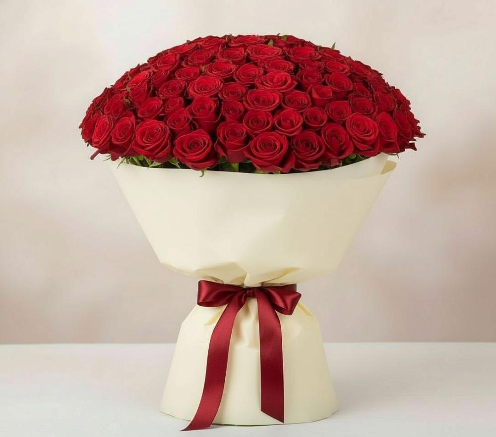 Букет 101 Красная роза Милано в Сосновоборске Пензенской области