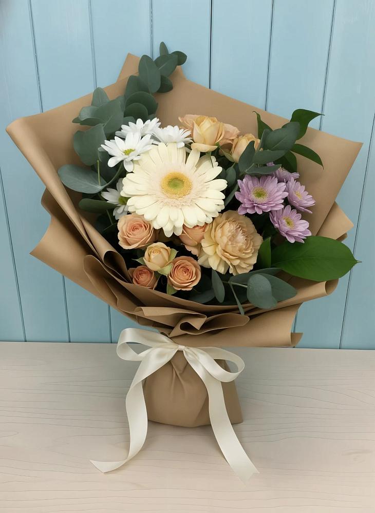 Букет цветов из: Герберы и Хризантемы в Сосновоборске Пензенской области