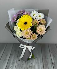 Букет цветов из:  Розы, Герберы и Хризантемы #REPLACE_PRED# Сосновоборске Пензенской области