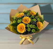 Букет цветов из:  Герберы и Хризантемы в Сосновоборске Пензенской области