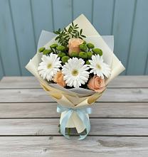 Букет цветов из:  Герберы, Розы и Хризантемы #REPLACE_PRED# Сосновоборске Пензенской области